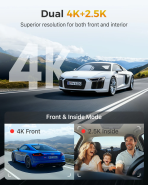 Dashcam GKU D1000 3 channels 4K 30fps+2.5K+1080p 5.8Ghz WiFi – Image 5