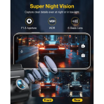 Dashcam GKU D600Pro 4K avant et arrière WiFi GPS avec IPS Screen – Image 7