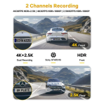 GKU D900 4K Avant et Arriere 30fps+2.5K 5.8Ghz WiFi GPS Dash Cam – Image 7