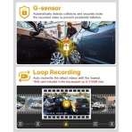 GKU D900 4K Avant et Arriere 30fps+2.5K 5.8Ghz WiFi GPS Dash Cam – Image 6
