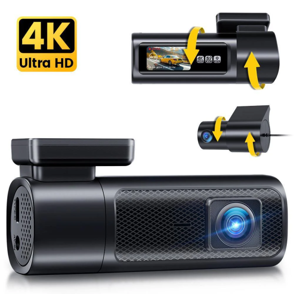 GKU D900 4K Avant et Arriere 30fps+2.5K 5.8Ghz WiFi GPS Dash Cam